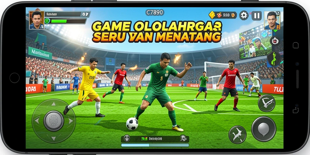 Screenshot C7890 menampilkan aksi pertandingan olahraga yang intens dan mendebarkan.