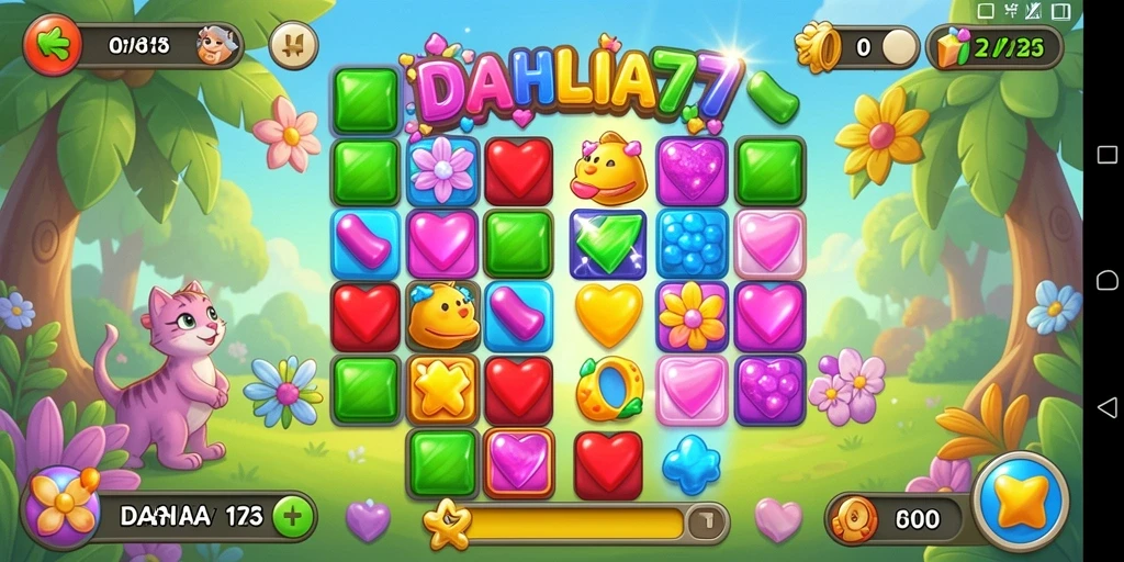 Tampilan screenshot dari gameplay seru DAHLIA77.