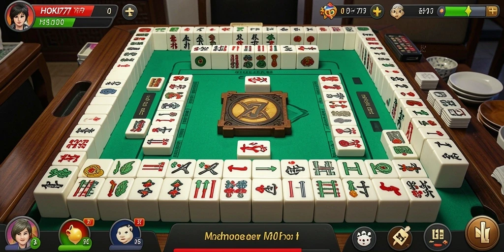 Tampilan gameplay menarik dari HOKI777 dalam permainan Mahjong.