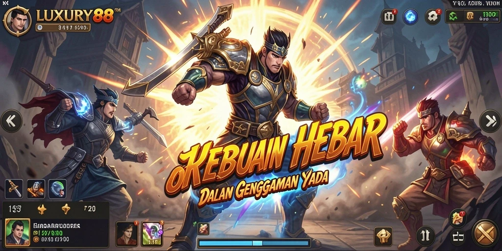 Tangkapan layar menunjukkan pertarungan seru di LUXURY88.