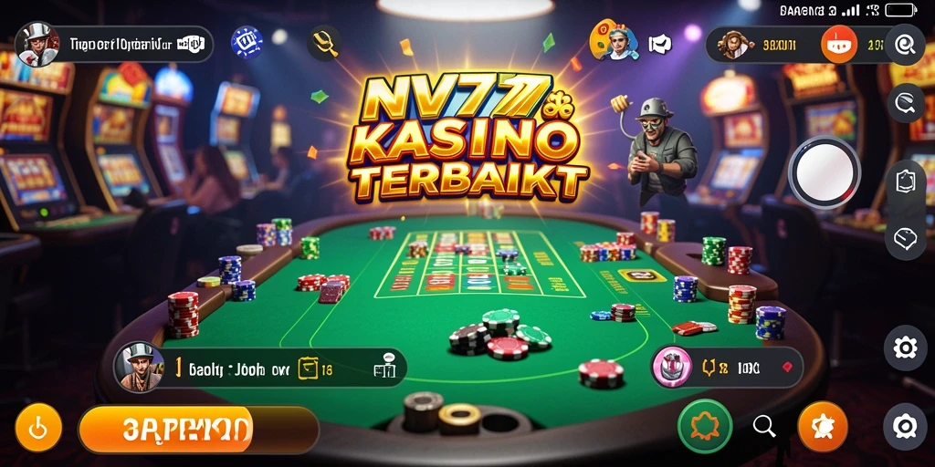 Tampilan gameplay NV77 menampilkan suasana Kasino yang mengesankan.