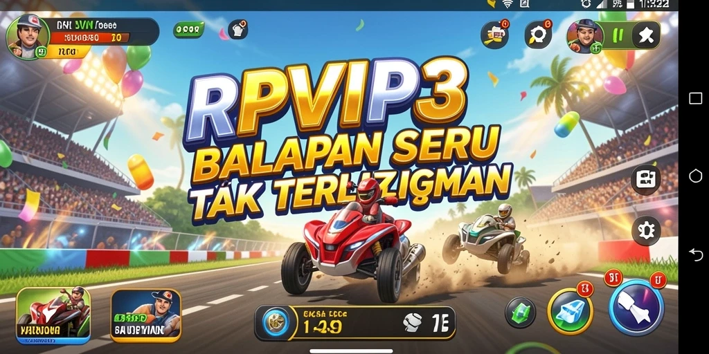 Gameplay balap yang mendebarkan dalam RPVIP3.