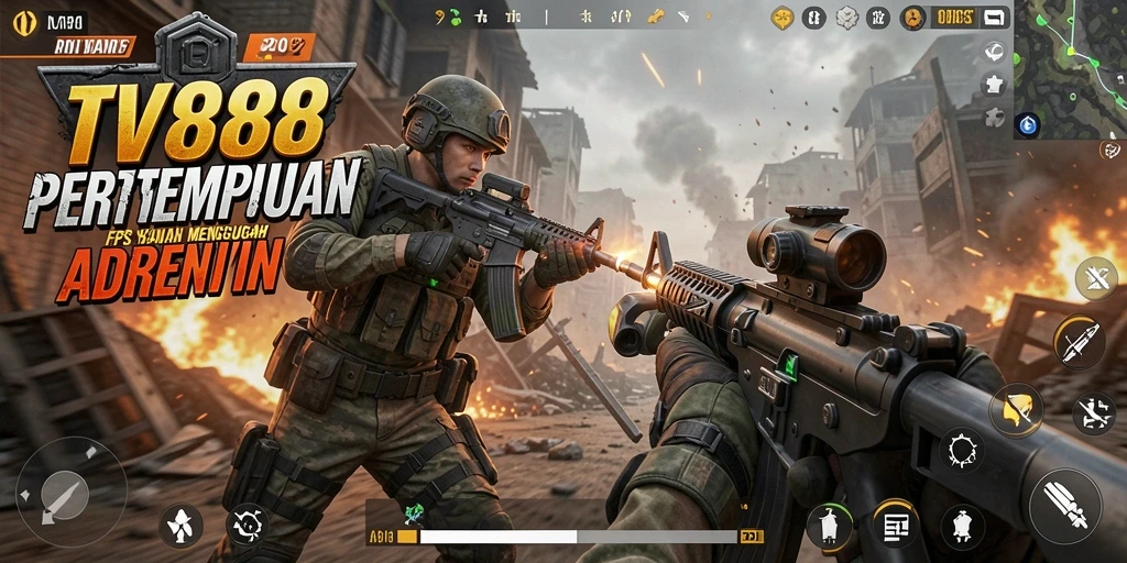 Tampilan gameplay mendebarkan dari TV888 saat beraksi di medan perang.